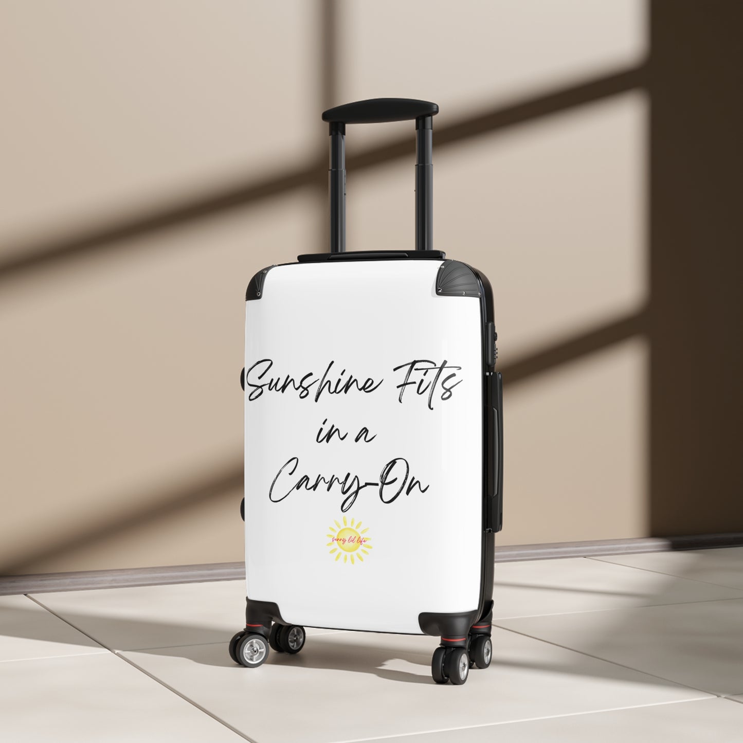 Sunshine Fits in a Carry-On” Hard Shell Suitcase Carry-On