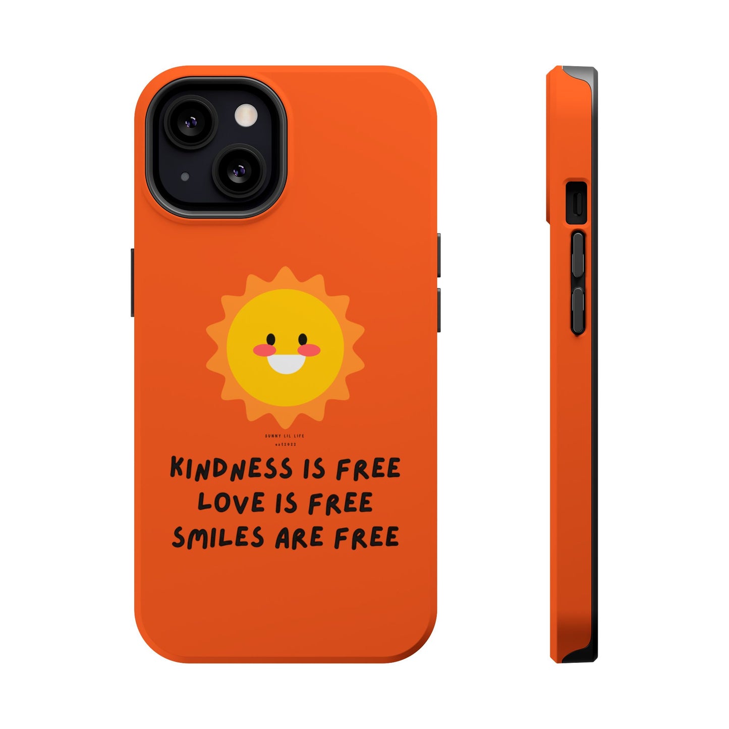 Magsafe iPhone Tough Case - Kindness is Free Orange