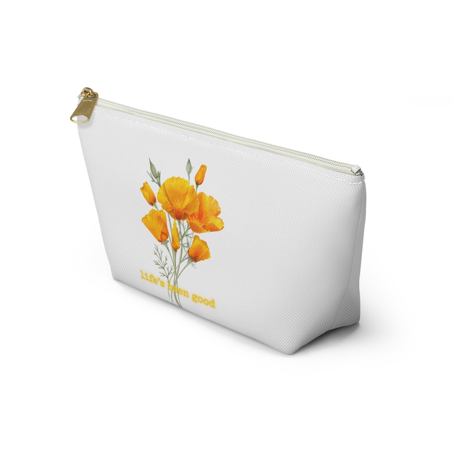 Flower Print Zipper Pouch - "Life's Been Good"