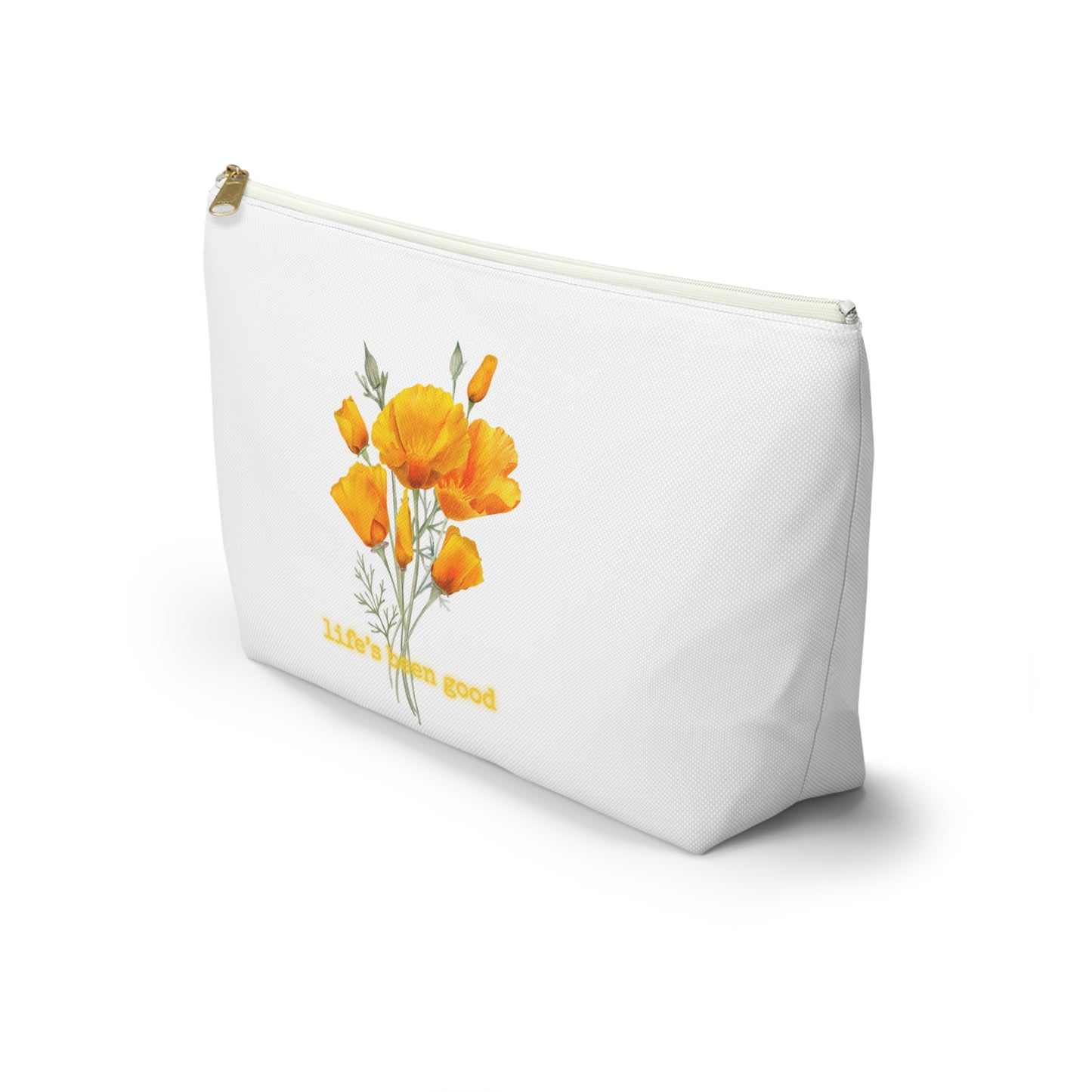 Flower Print Zipper Pouch - "Life's Been Good"