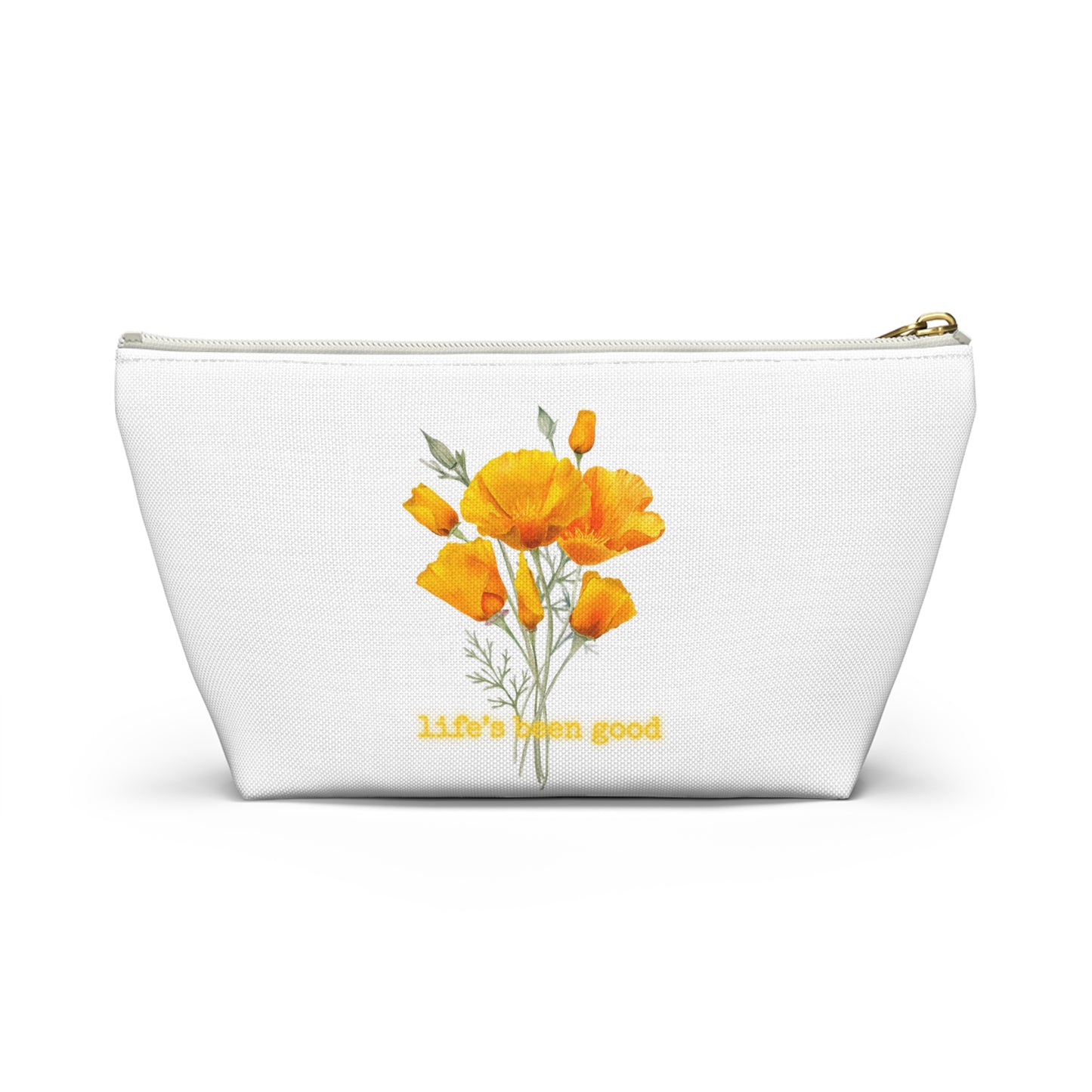 Flower Print Zipper Pouch - "Life's Been Good"