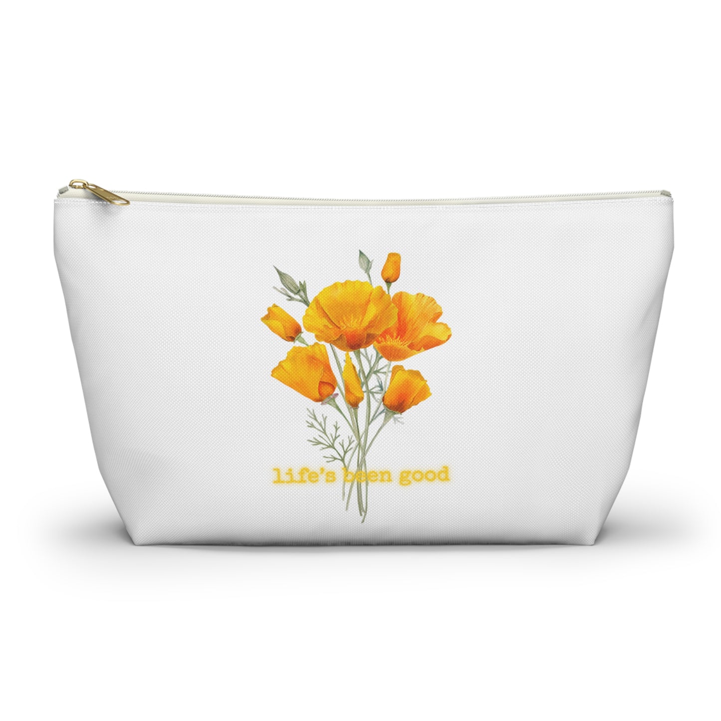 Flower Print Zipper Pouch - "Life's Been Good"