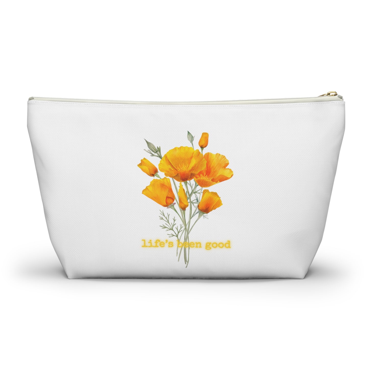 Flower Print Zipper Pouch - "Life's Been Good"