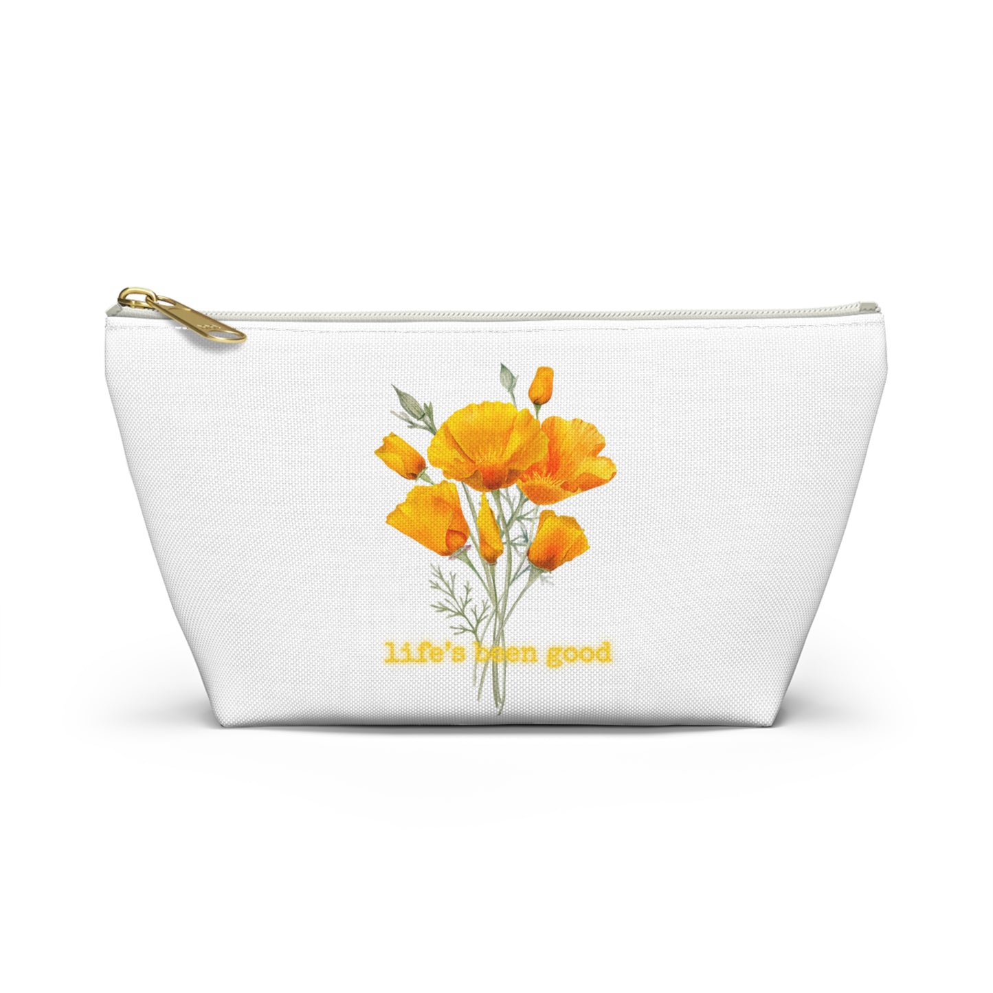 Flower Print Zipper Pouch - "Life's Been Good"