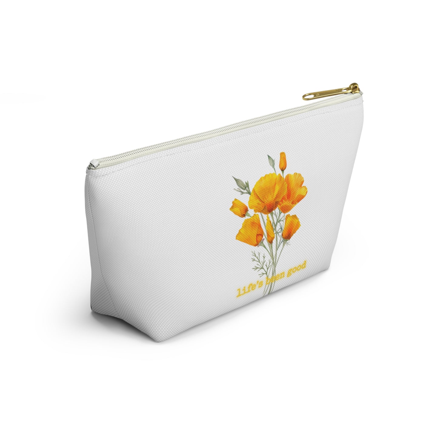 Flower Print Zipper Pouch - "Life's Been Good"