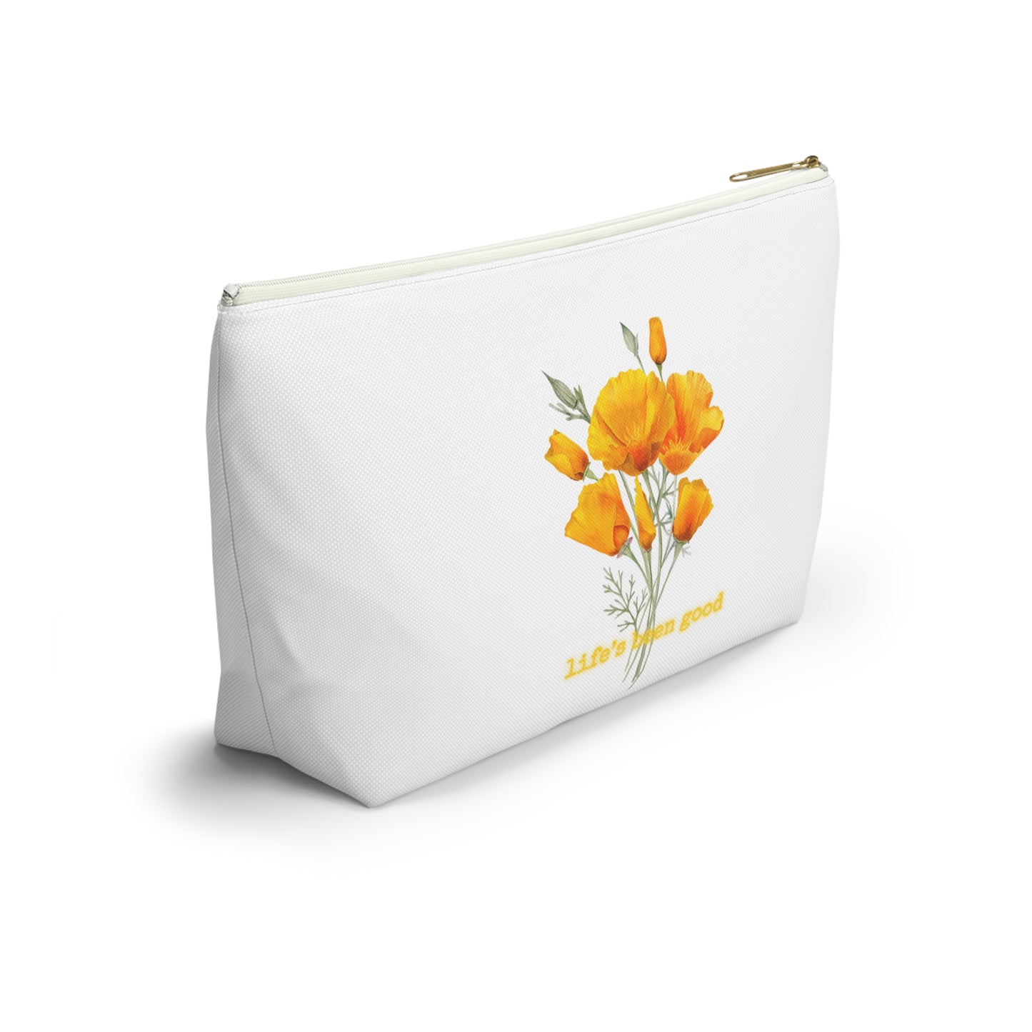 Flower Print Zipper Pouch - "Life's Been Good"