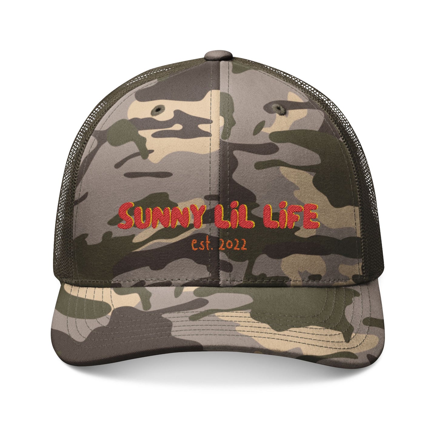 Sunny Lil Life Camouflage Trucker Hat (Embroidery)